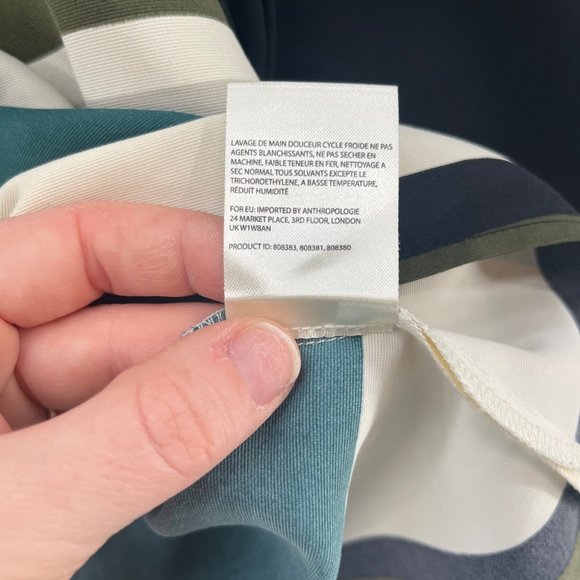 Anthropologie Troubadour Blouse Womens Multicolor Stripe 3/4 Sleeve Top Size 2 - Picture 6 of 10